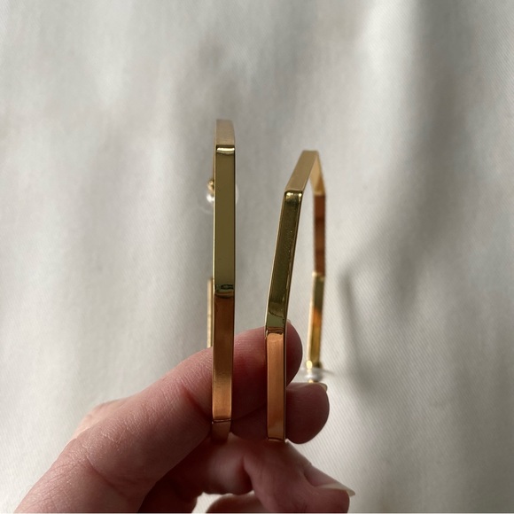 Large octagon shape earrings - Picture 2 of 3